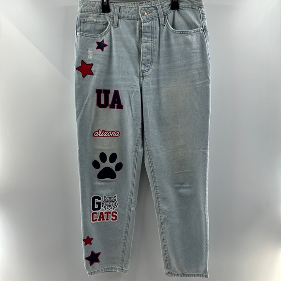 Custom One-of-a-Kind University of Arizona Mom Jeans – Forever 21 Light Wash - Picture 2 of 9